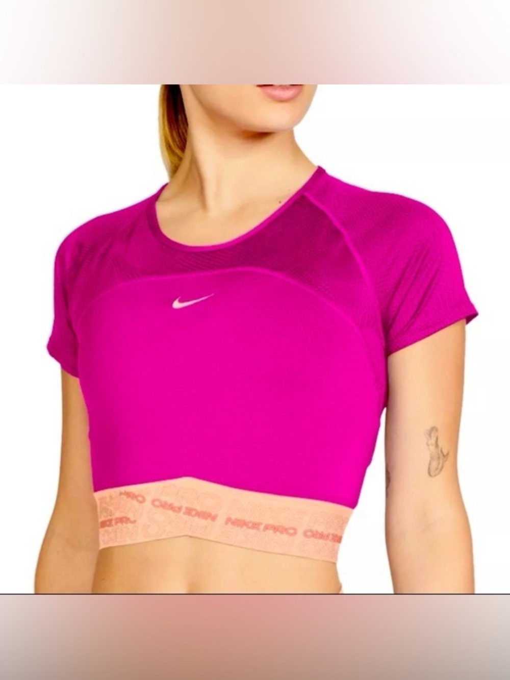 NIKE PRO DRI FIT HOT PINK CROP TOP